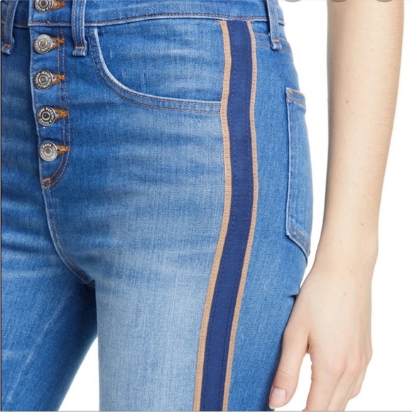 Veronica Beard Carolyn 10" Baby Boot Tuxedo Stripe 27 - Picture 2 of 11